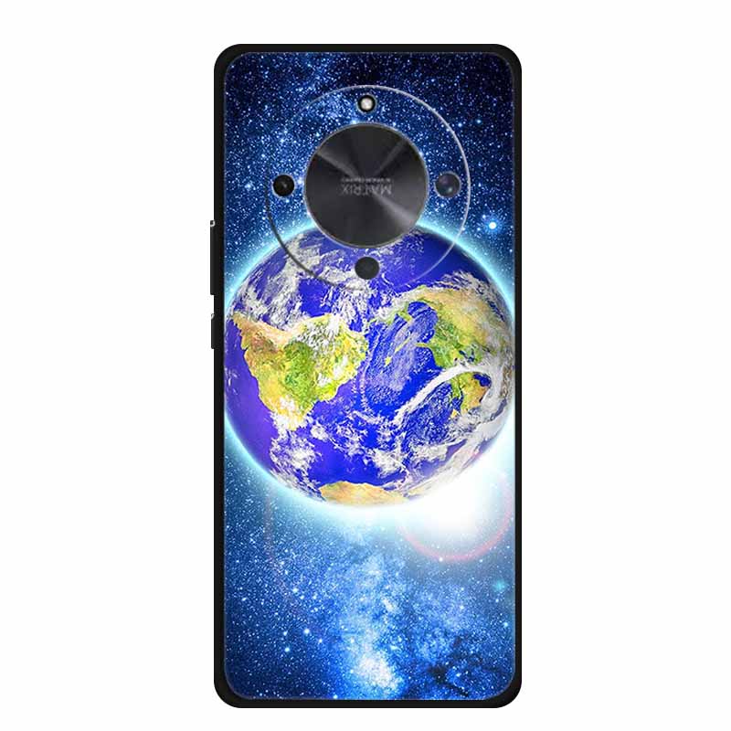 Чехол для телефона для Honor X70 5G 2025 Чехол X 70 Coque Цветы Черный Силикон Мягкая Задняя крышка для Honor X70 Чехлы HonorX70 Funda 6.79"