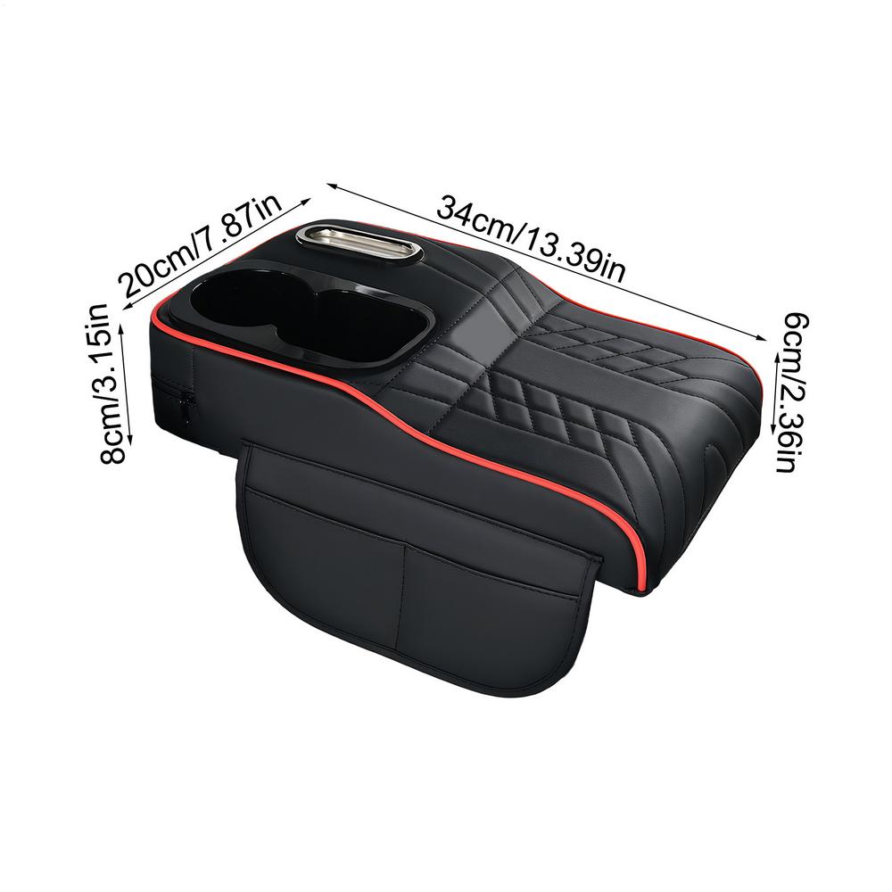 4 In 1 Car Armrest Box Height Pad Seat Middle Storage Multifunctional Tissue Box Water Cup Holder Storage Bag Armrest Pad