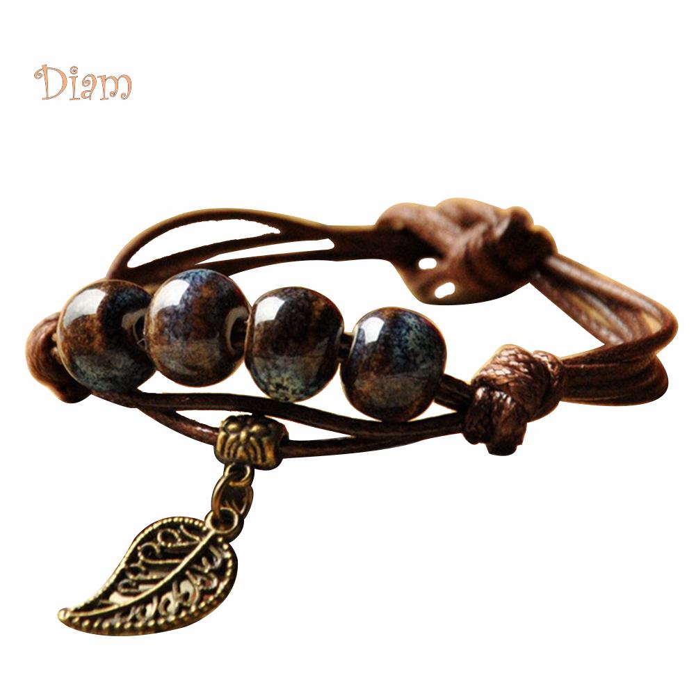 Браслет для женщин с бусинами и подвеской, ручная работа