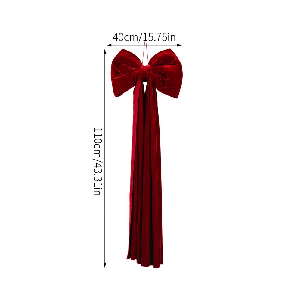 Bow Decorations Hangable Red Decorative Velvet Outdoor Decorations Bow Backdrop For Birthday Holiday Festival Event Celebration