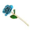 Long Stem Dipped 24k Gold Rose in Gift Box with Stand (Light blue Rose with Stand)