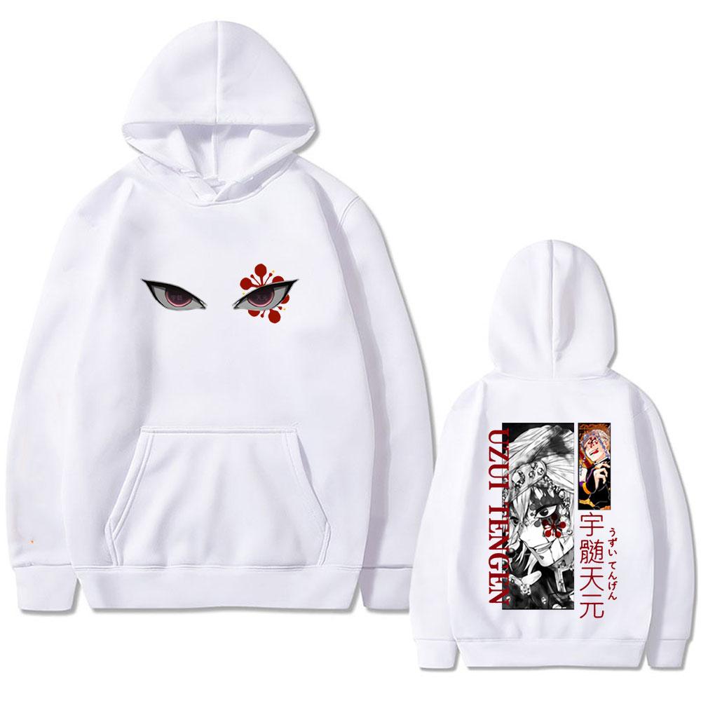 Аниме Клинок, рассекающий демонов Узуй Тенген Глаза Графический принт Худи Мужской Женский Повседневный Оверсайз Пуловер Мужской Винтажный Флисовый Худи