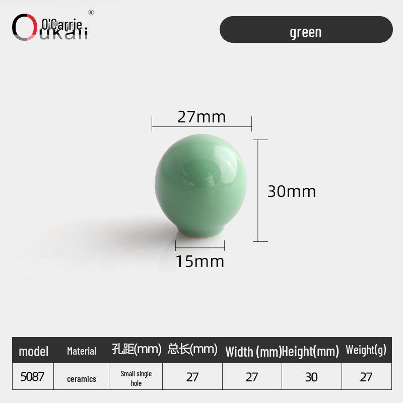 Красочная керамическая ручка для шкафов и ящиков - Круглая, одно отверстие