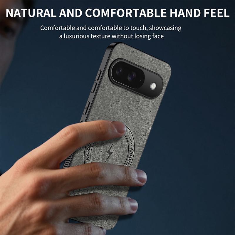 For Google Pixel 9 Magnetic Case WANLONFENG SD1 Series Nappa Texture PC TPU Phone Cover
