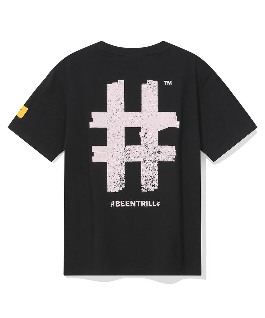 Женская футболка BEENTRILL с принтом-хэштегом, короткий рукав (черный)