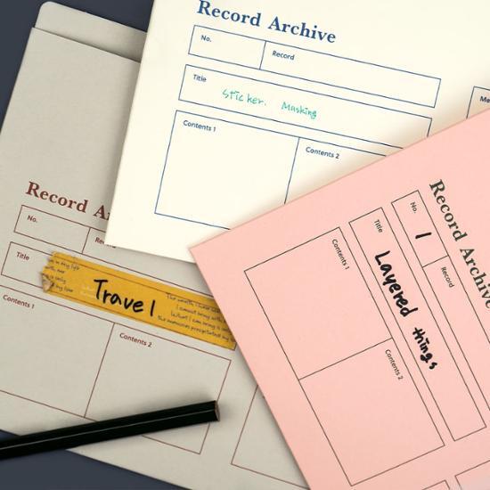Держатель для архивной бумаги LucaLab Record Archive, популярная фраза в Корее.