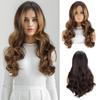 Synthetic Long Brown Mixed Blonde Wavy Wig for Women Middle Part Wavy Wig Natural Looking Wigs for Daily Use Cosplay