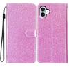 For Samsung Galaxy A07 Wallet Case Glitter Anti-Scratch Leather Stand Phone Cover with Strap
