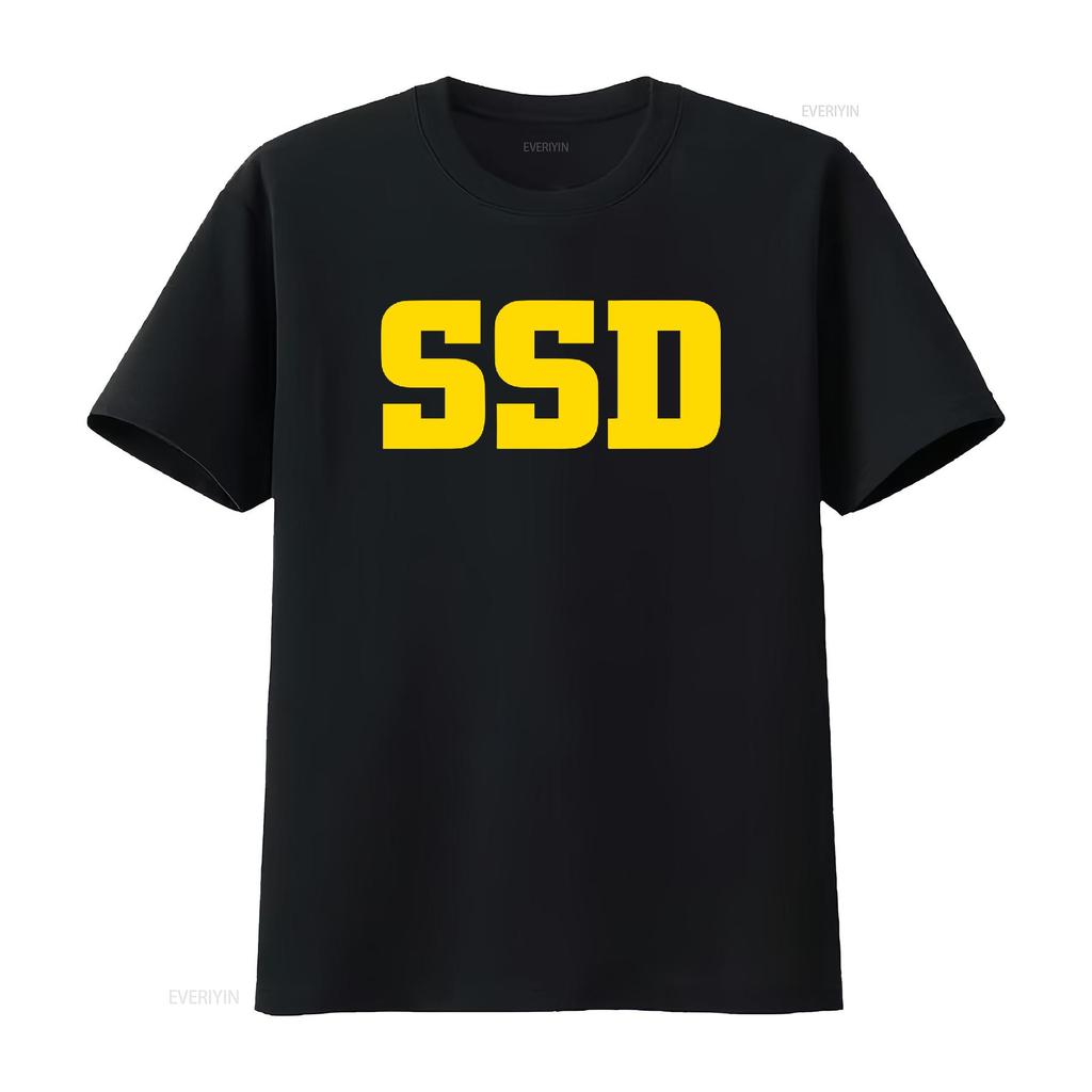 Unisexs Ssd Block Logo T Shirt Small Black Bold Design For Streetwear Style Vintage Washed Designer Clothes Slightly Versatile