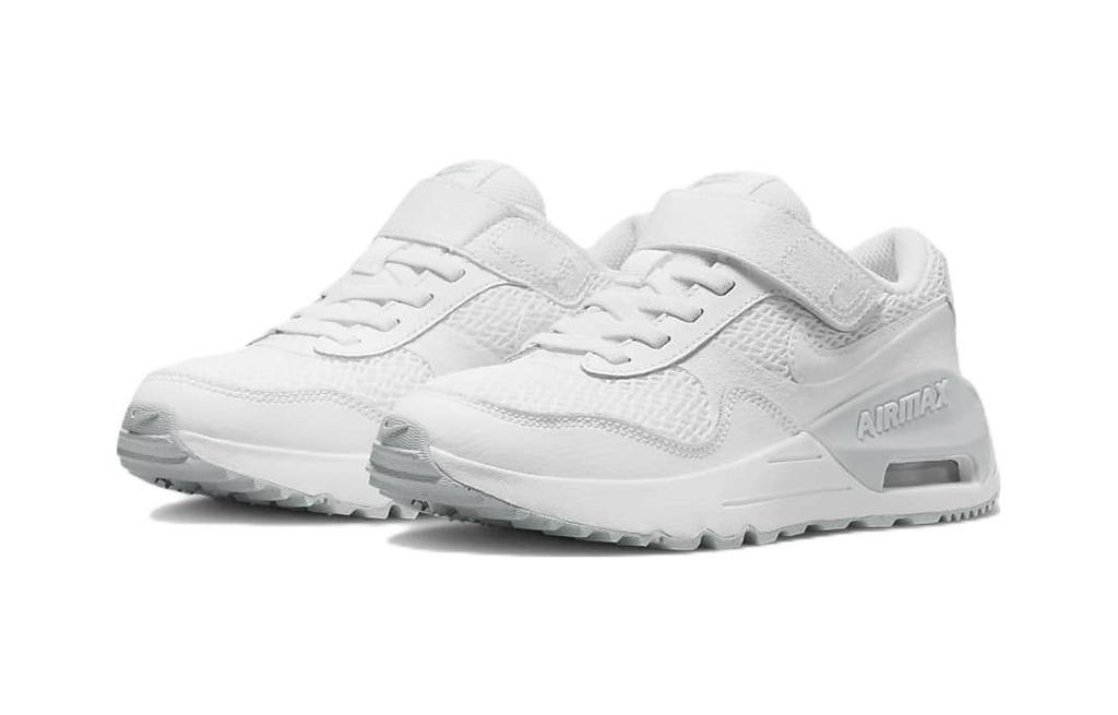 Nike Air Max SYSTM Амортизация, Износостойкие Низкие Детские Повседневные Кроссовки Белые Дети Возраст 3 7 Лет DQ0285-102