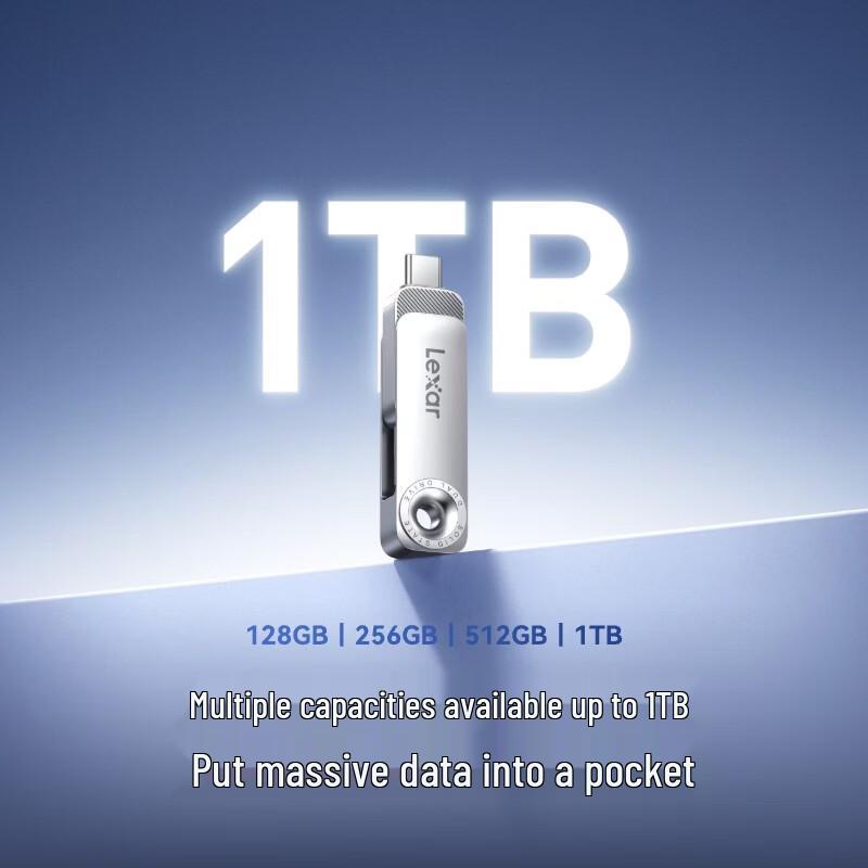 Lexar USB 3.2 Type-C флеш-накопитель D50E с двойным интерфейсом