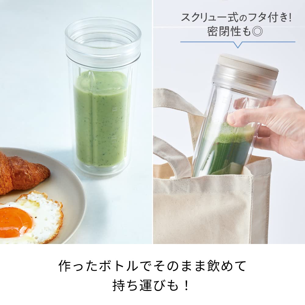 Recolte Solo Blender Ciel Smoothie Juicer Суп, который можно пить прямо из бутылки, можно измельчать, размер белый, лед, одноразовый напиток 300 мл,