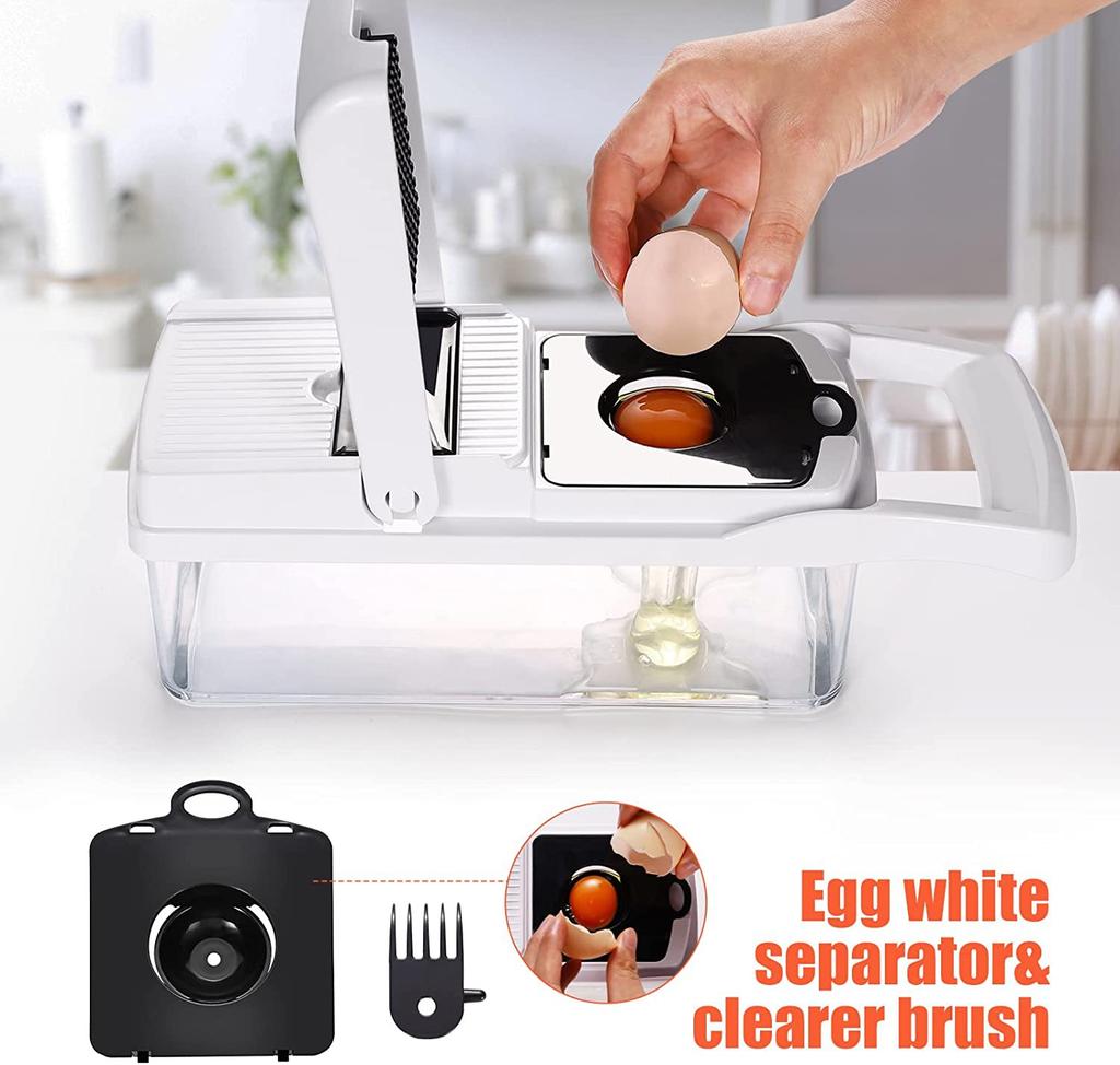 15 In 1 Deluxe Veggie Chopper Onion Chopper, Multifunctional Mandoline Slicer with Container, Egetable Cutter Dicer