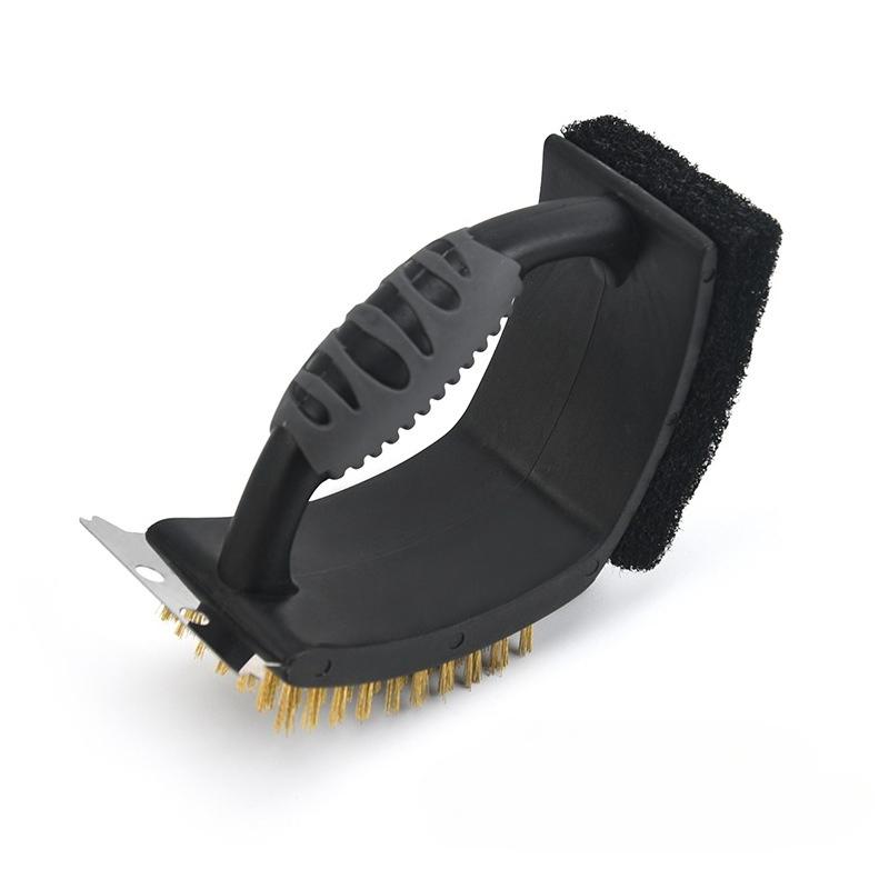 3-in-1 BBQ Cleaning Brush Comfortable Grip Handle Stainless Steel Wire Barbecue Brush Multi Purpose Brush for Cleaning Grills