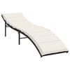 VidaXL Chaises longues lot de 2 avec coussins noir résine tressée, lit de bronzage, chaise longue inclinable, lit de jour 3277301