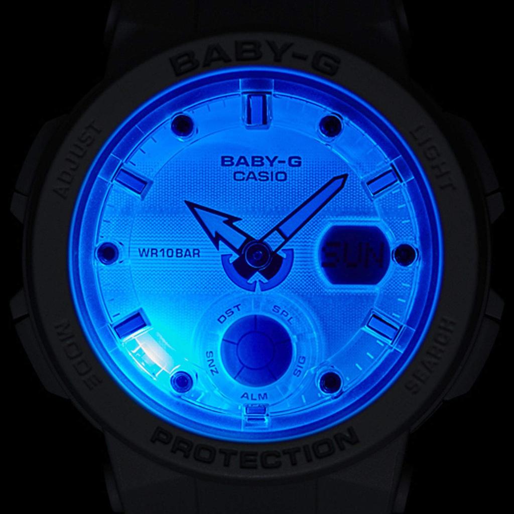 Женские часы Casio Baby-G BEACH TRAVELER BGA-250-7A2JF, белые (Официальный японский продукт)