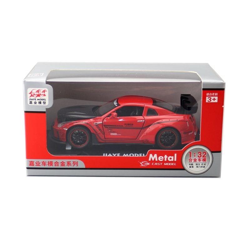 R35 Gtr Alloy Car Model 132 With Light Sound Open Doors For Gift Kids