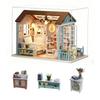 CUTEROOM DIY Миниатюрный деревянный кукольный домик с музыкой, светодиодами и защитой от пыли, Ручная работа, Миниатюрный, Креативный подарок, Американская ретро-мебель, Коробка, Огни,