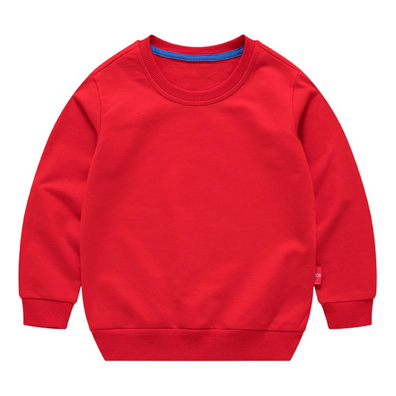 Spring Children's Cotton sweatshirt Boy and Girl Casual Solid Plain Hoodies Tops 3-10 Years Kids Long Sleeve T-shirt Cltohes