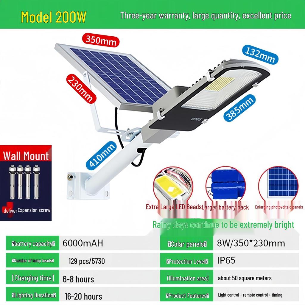 Сверхяркий водонепроницаемый светодиодный солнечный уличный и дворовый фонарь для наружного использования