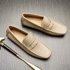 Bo Weiqing Loafers Мужские кожаные дышащие туфли Doudou Британские деловые мужские туфли с одной педалью Повседневные кожаные туфли
