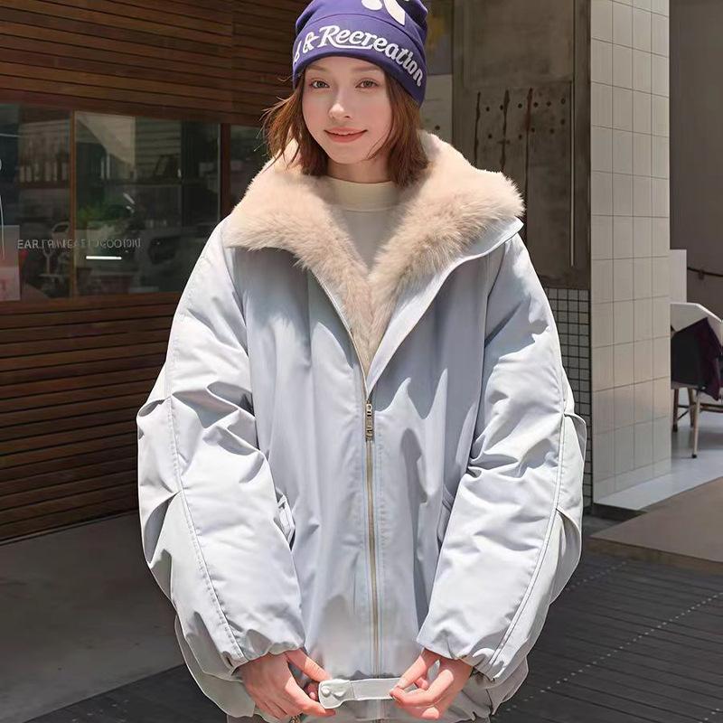 Removable splicing environmentally friendly fur collar loose and thin pie to overcome short cotton clothes women's winter cotton-padded coat