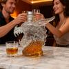 Dragon Head Whiskey Decanter with Silicone Stopper 320ml Glass Liquor Dispenser for Bourbon Tequila Novelty
