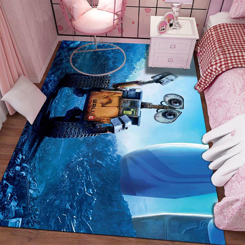 Cartoon Disney Walle Robot Print Carpet for Living Room Bedroom Kid's Room Home Decor Pink Room Decor Area Rug Non-slip Mat