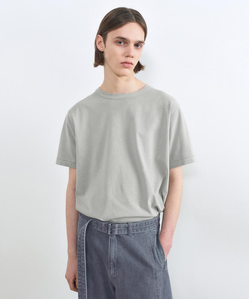 INSILENCE Garment-Dyed Boxy Fit T-Shirt Ash Beige