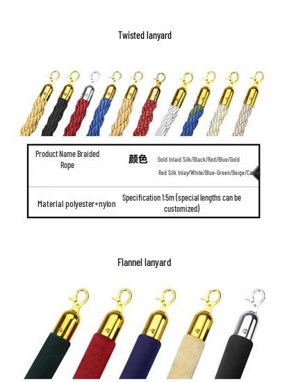 VIP Concierge Stanchion: 1m Stainless Steel Pole with Lanyard for Queuing and Welcome Barriers