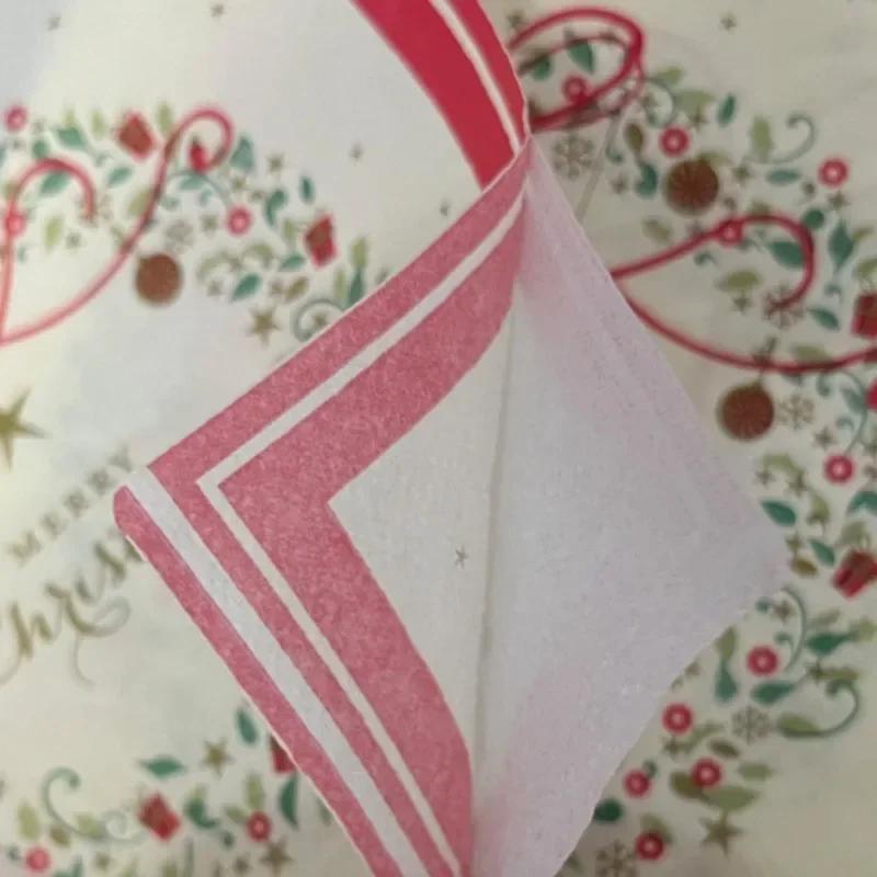 20 шт./упак. 33*33 см 2-слойные одноразовые салфетки для вечеринок с рождественским узором