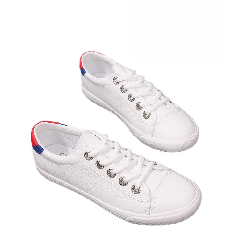 2025 Spring Autumn Womens Soft Leather Sneakers Non-Slip Breathable Lace-Up Casual Shoes Comfortable Walking Shoes for Teen