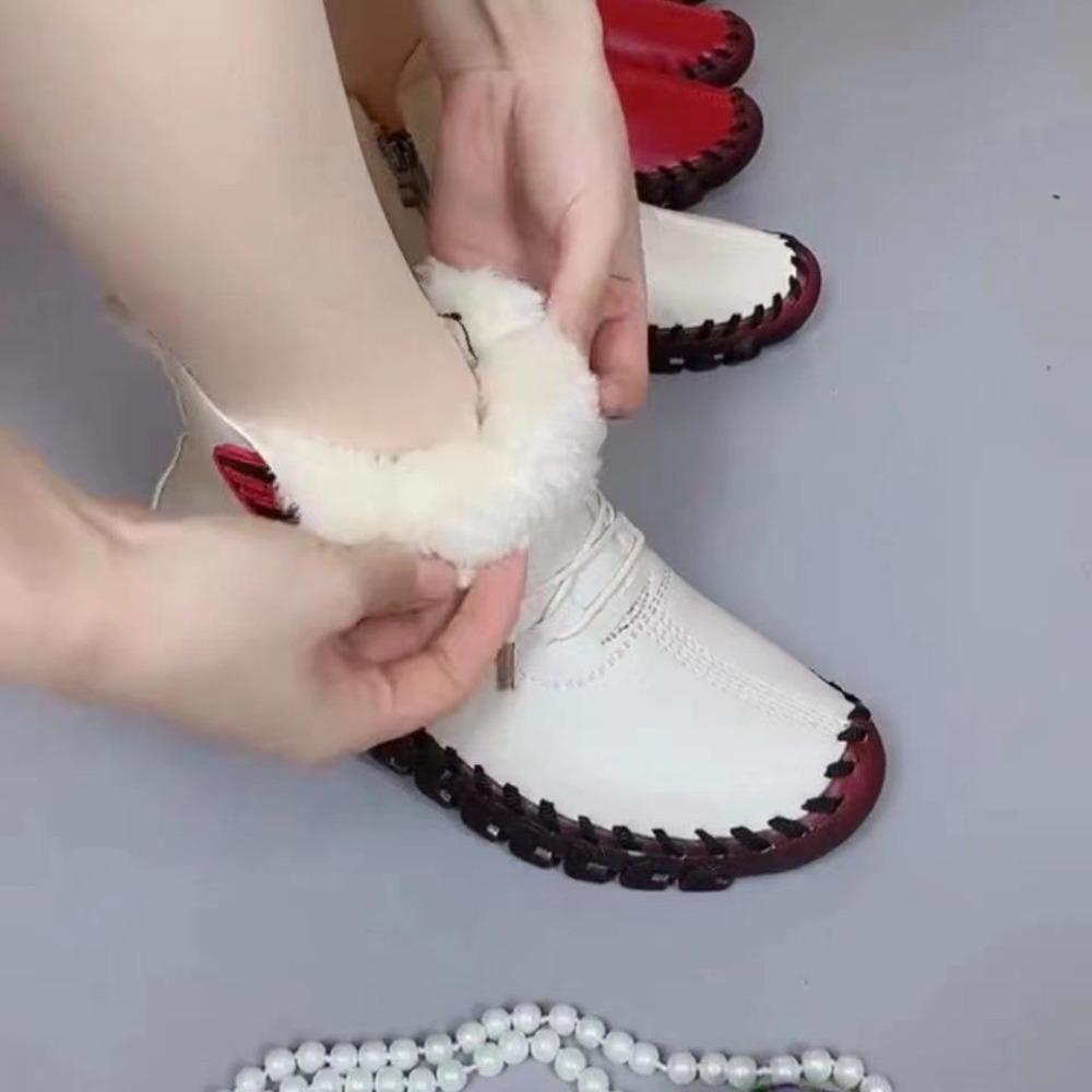 Хлопковые сапоги большого размера. Сшитые вручную лоферы на толстой подошве. Бархатные утепленные хлопковые туфли с плоской подошвой. Повседневная хлопковая обувь на мягкой подошве. Обувь для мам.