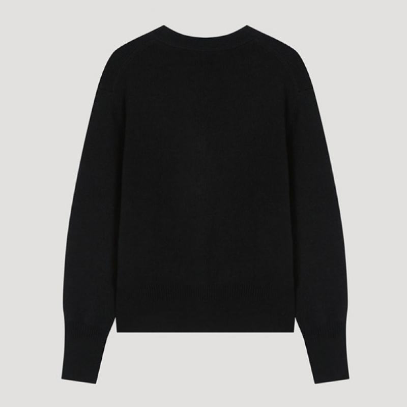 Она S miSS Шерстяной базовый кардиган с V-образным вырезом SSkcdo42110 Bk