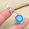 Синий халцедон драгоценный камень 925 стерлингового серебра ювелирные изделия ручной работы кулон для подарка на День благодарения