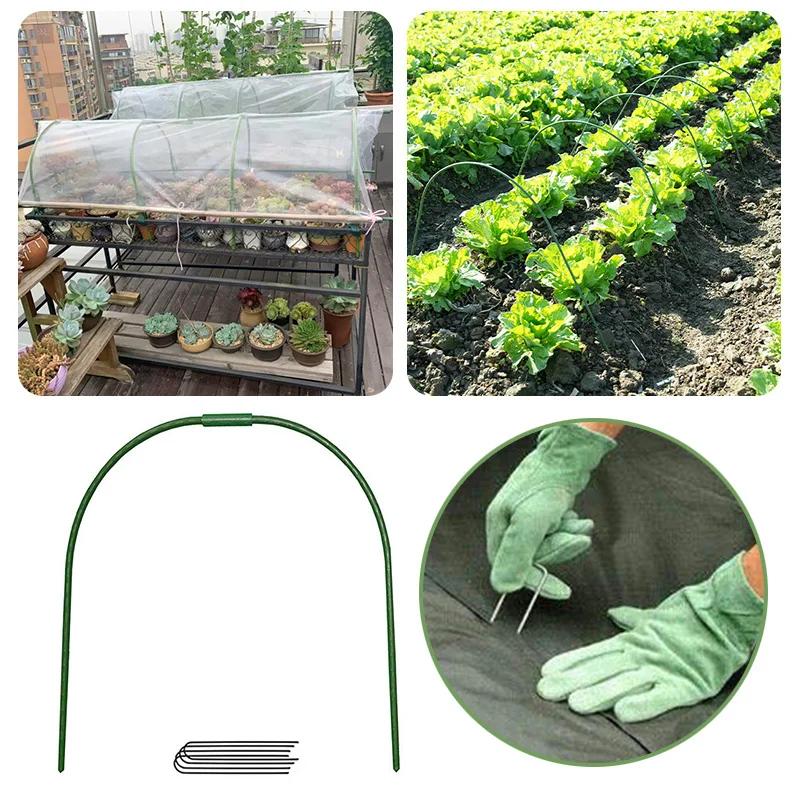 Комплект обручей для теплицы Садоводство Поддержка растений Выращивание рассады Арка Кронштейн для сарая Сетка для защиты от насекомых Каркас для овощного поля Туннель