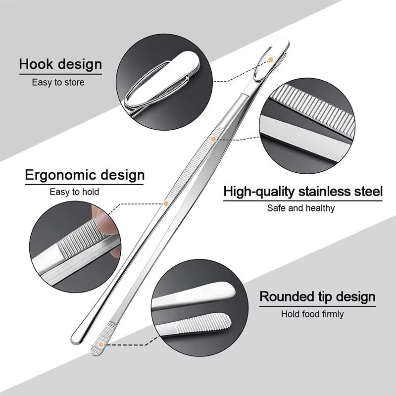 Походные щипцы для барбекю 12 дюймов Кухонные щипцы Сверхпрочные из нержавеющей стали Щипцы для приготовления пищи для гриля Барбекю Морепродукты JT499