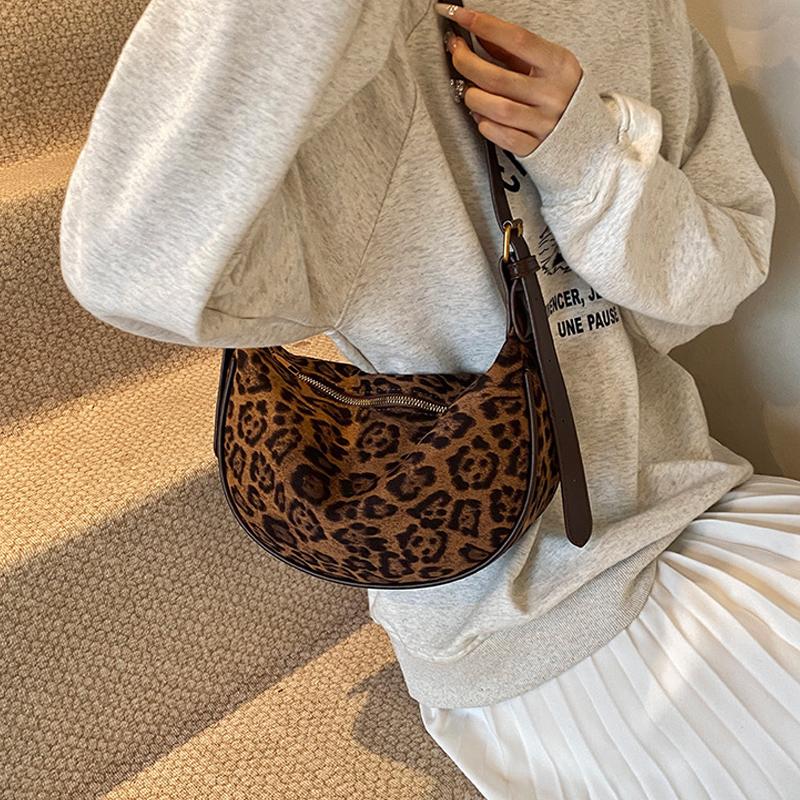 Новые простые молодежные сумки через плечо с леопардовым принтом на молнии, высококачественные повседневные сумки через плечо большой вместимости для поездок на работу