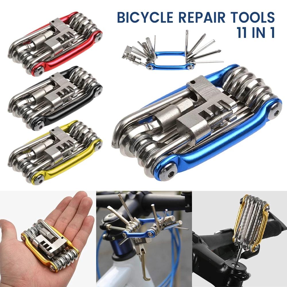 Набор инструментов для ремонта велосипеда 11 в 1, набор инструментов для ремонта, гаечный ключ, отвертка, цепь, углеродистая сталь, многофункциональный инструмент для велосипеда