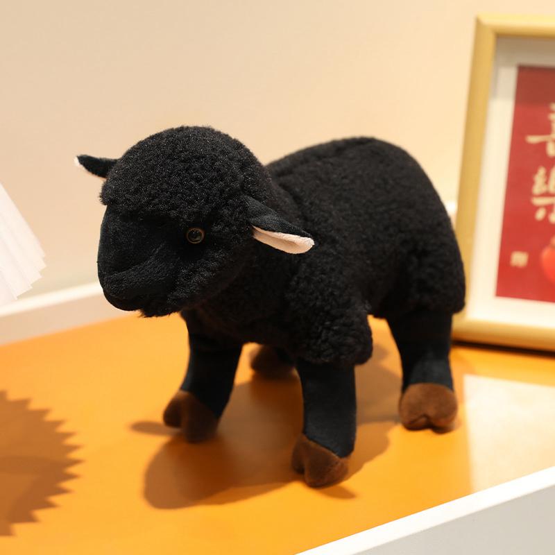 18/30см Реалистичная плюшевая игрушка Овечка Белая,Черная Имитация овечки Плюшевая кукла Подвеска Овечка Мягкая игрушка Подарок на день рождения для ребенка
