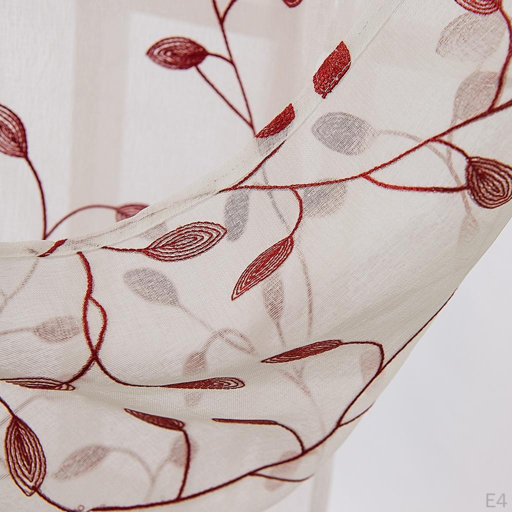 Оконные вышитые завязывающиеся шторы W46xL63 дюйма