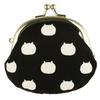 Made In Japan by Shunkoen Coin Purse with a Clasp and Sesame and 9cm Wide X High Sumishoyu, Cat-shaped Design, Salt, NTGS-10F, Approx. 9.5cm