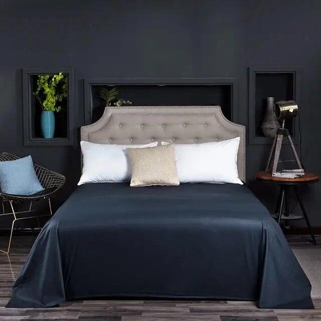 40 однотонных простынь из 100% египетского хлопка, атласное покрывало, длинное штапельное хлопковое наматрасник, белое, фиолетовое, желтое, постельное белье