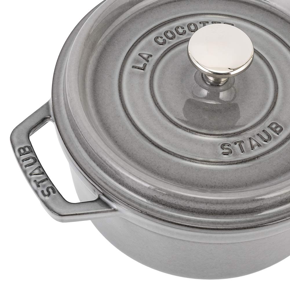 Staub Pico Cocotte круглый 18 см графитово-серый 1101818 Кастрюля Эмалированная кастрюля Rund Brater графитовый серый Кастрюля Pico Cocotte Стильная посуда Кухонные принадлежности