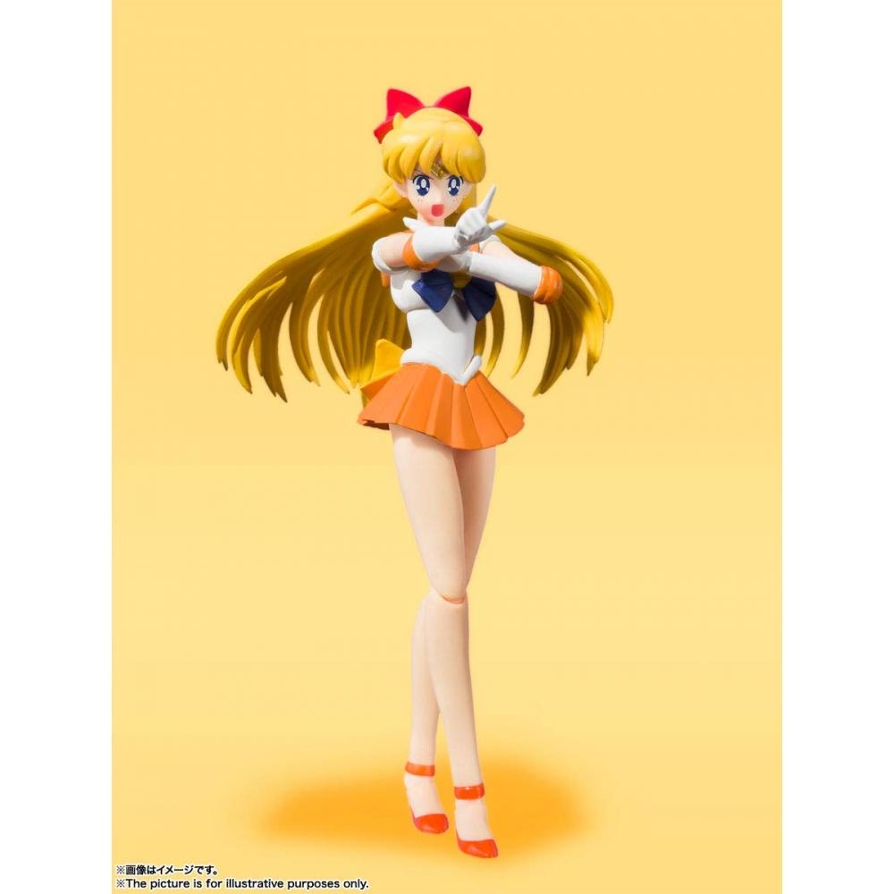 SHFiguarts Sailor Moon Sailor Venus - Анимация Цветное издание- (Версия для перепродажи) приблизительно. Подвижная фигура толщиной 140 мм, окрашенная из ПВХ и АБС-пластика
