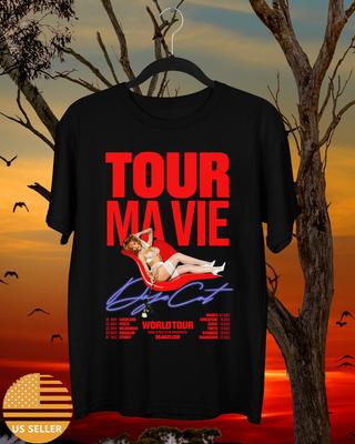 Doja Cat Tour Ma Vie World Tour Black Cotton T Shirt Full Size S-5XL