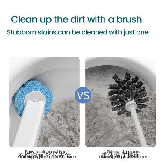 Одноразовая туалетная щетка с удлиненной ручкой, мощная чистящая палочка, трехслойная структура, очиститель для ванной комнаты, ванны, туалета