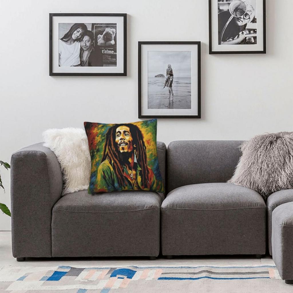 Bob Marley Could You Be Loved Pillowcase Polyester Linen Velvet Pattern Zip Decor Home Cushion Case