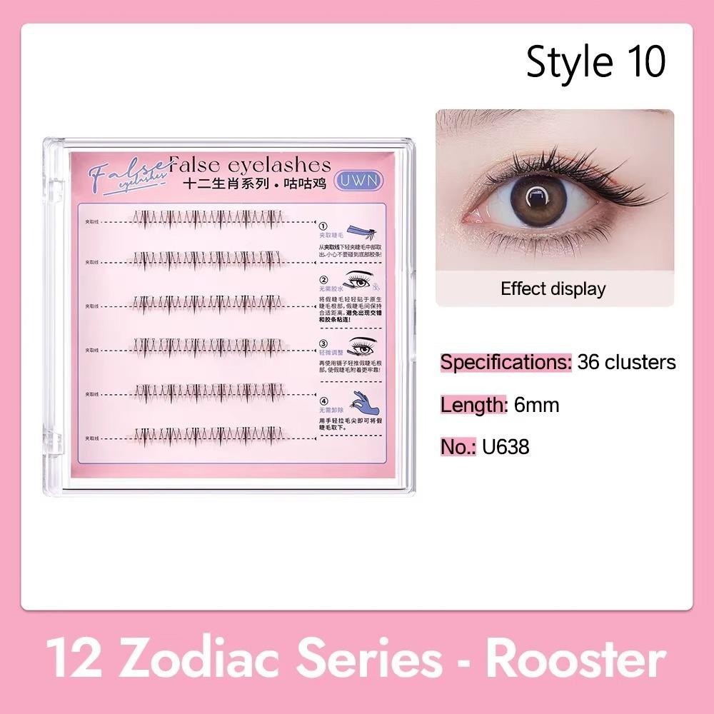 Press On Self Adhesive Cluster Lashes 12 Zodiac Series Individual Eyelash  DIY Eyelash Extension
