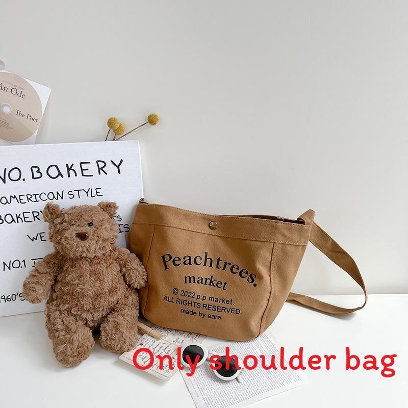 Детская холщовая сумка через плечо с принтом букв и большой вместимостью для повседневного использования